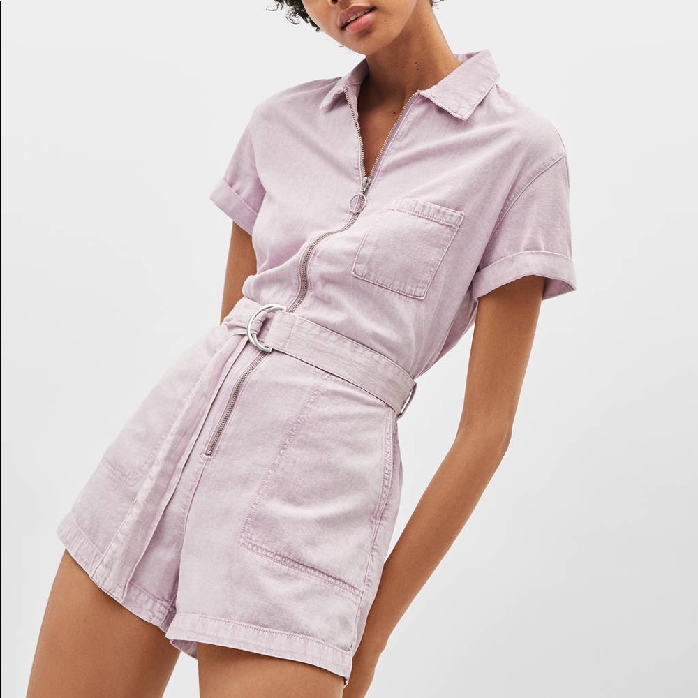 Denim Romper Bershka